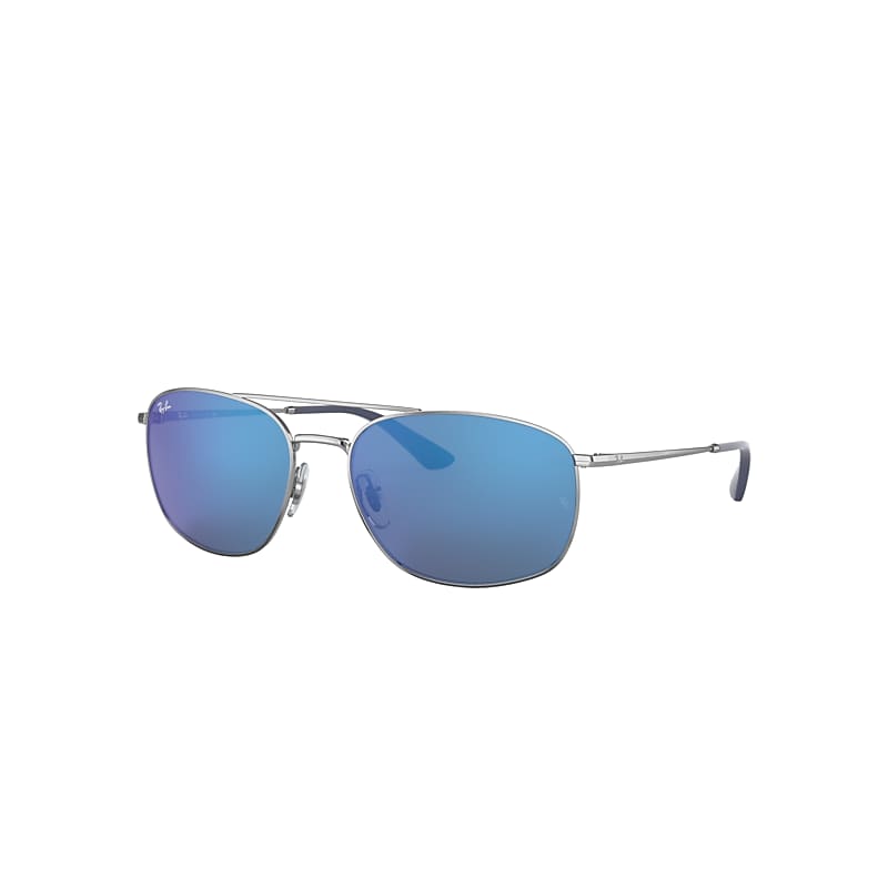 Ray-Ban Rb3654 Sunglasses Silver Frame Blue Lenses 60-18 product image