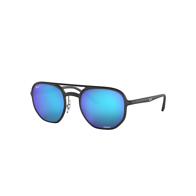 Ray-Ban Rb4321ch Chromance Sunglasses Black Frame Blue Lenses Polarized 53-21