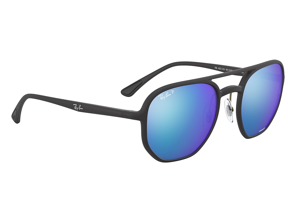 Afbrydelse ler bogstaveligt talt RB4321CH CHROMANCE Sunglasses in Black and Blue - RB4321CH | Ray-Ban® EU