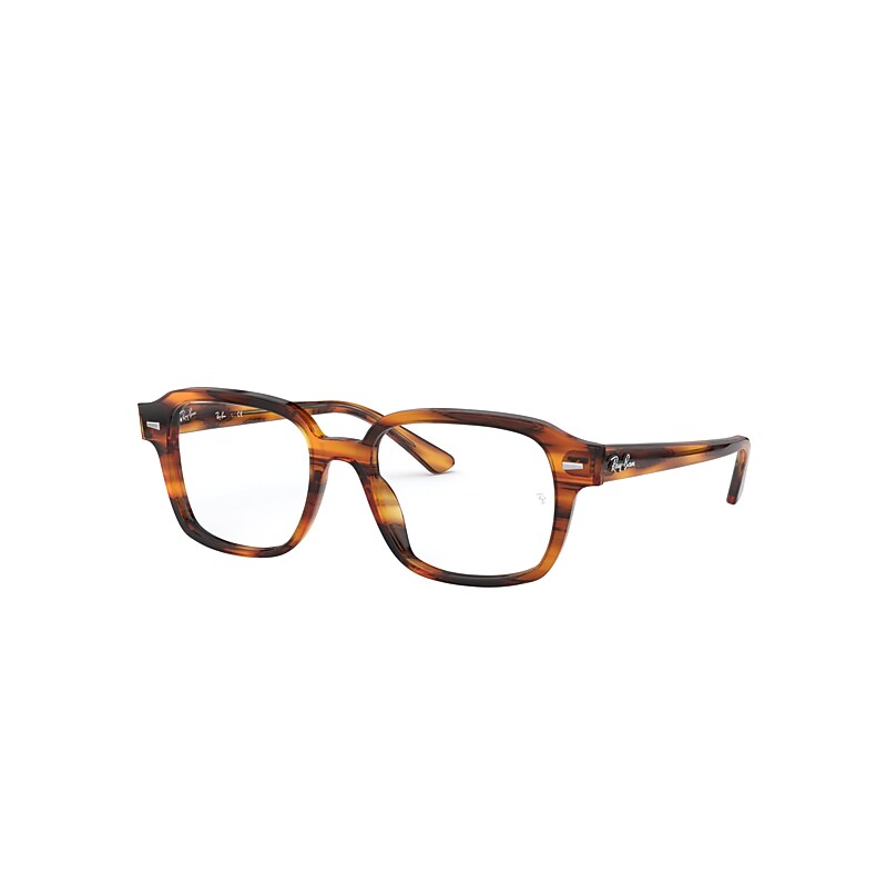 Ray-Ban Tucson Optics Eyeglasses Striped Red Havana Frame Clear Lenses Polarized 50-18