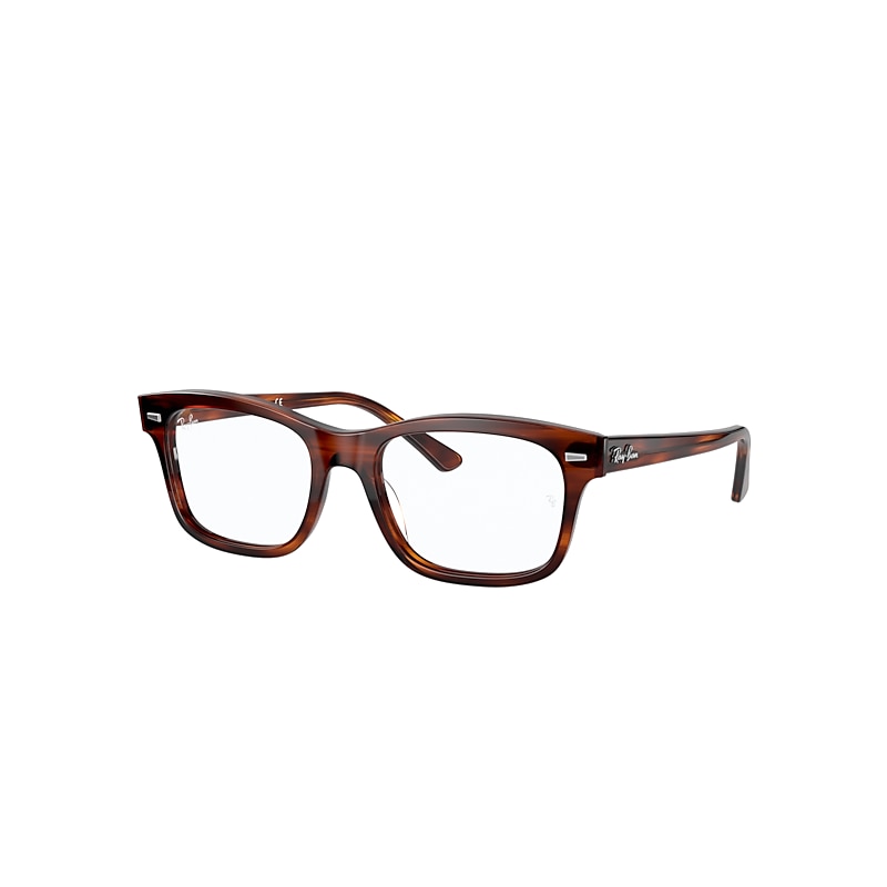 Ray-Ban Burbank Optics Eyeglasses Striped Red Havana Frame Clear Lenses Polarized 54-19