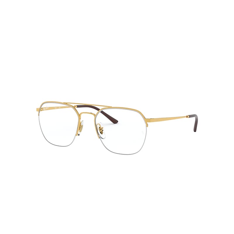 Ray-Ban Rb6444 Optics Eyeglasses Gold Frame Clear Lenses Polarized 53-18