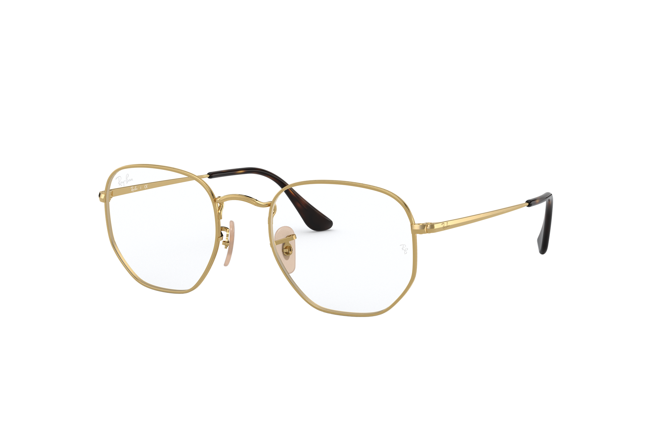 ray ban gold hexagonal sunglasses