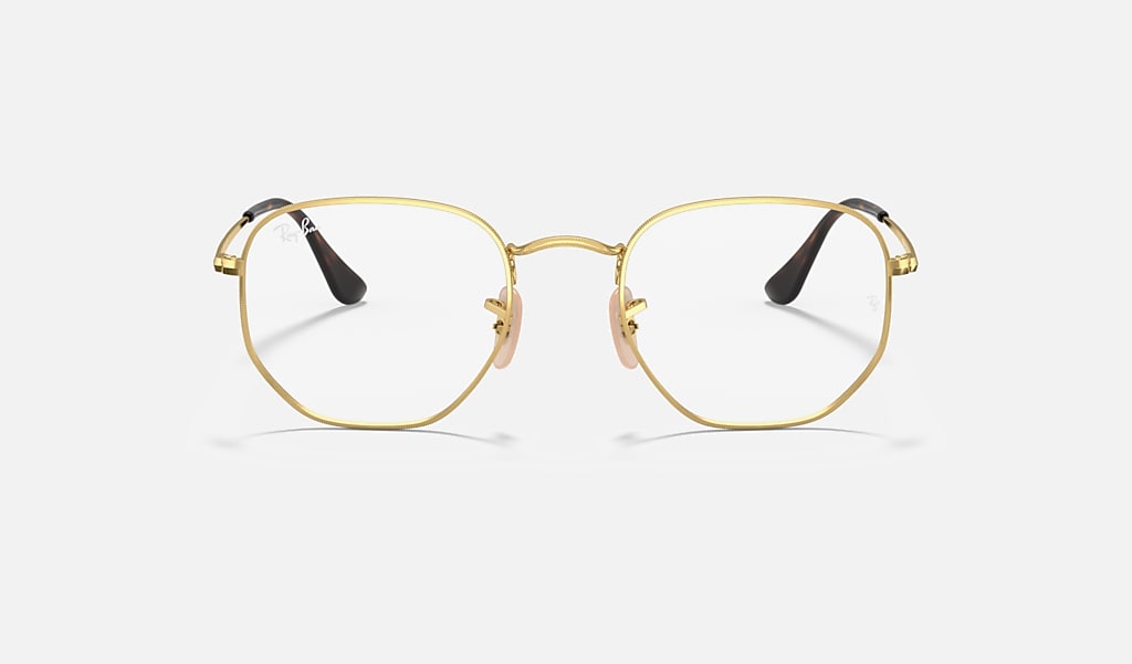 Hexagonal Optics Eyeglasses with Gold Frame | Ray-Ban®