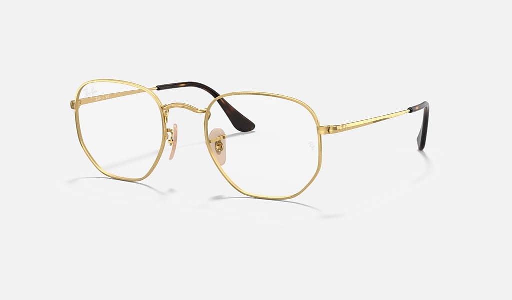 Perceivable Inside See you Hexagonal Optics Eyeglasses with Gold Frame | Ray-Ban®