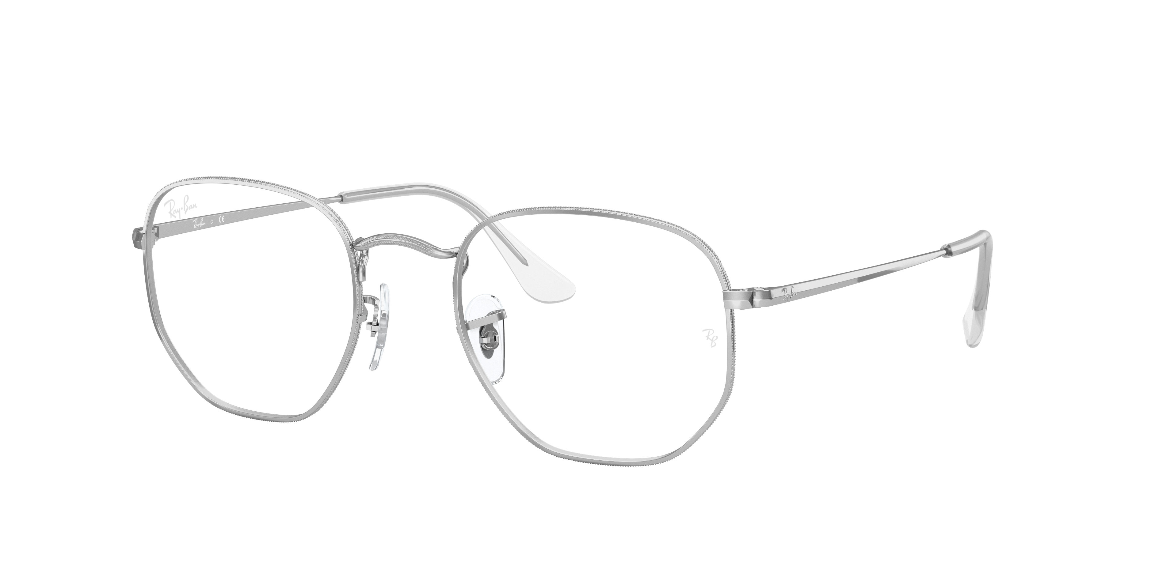 Hexagonal Optics Eyeglasses with Silver Frame | Ray-Ban®