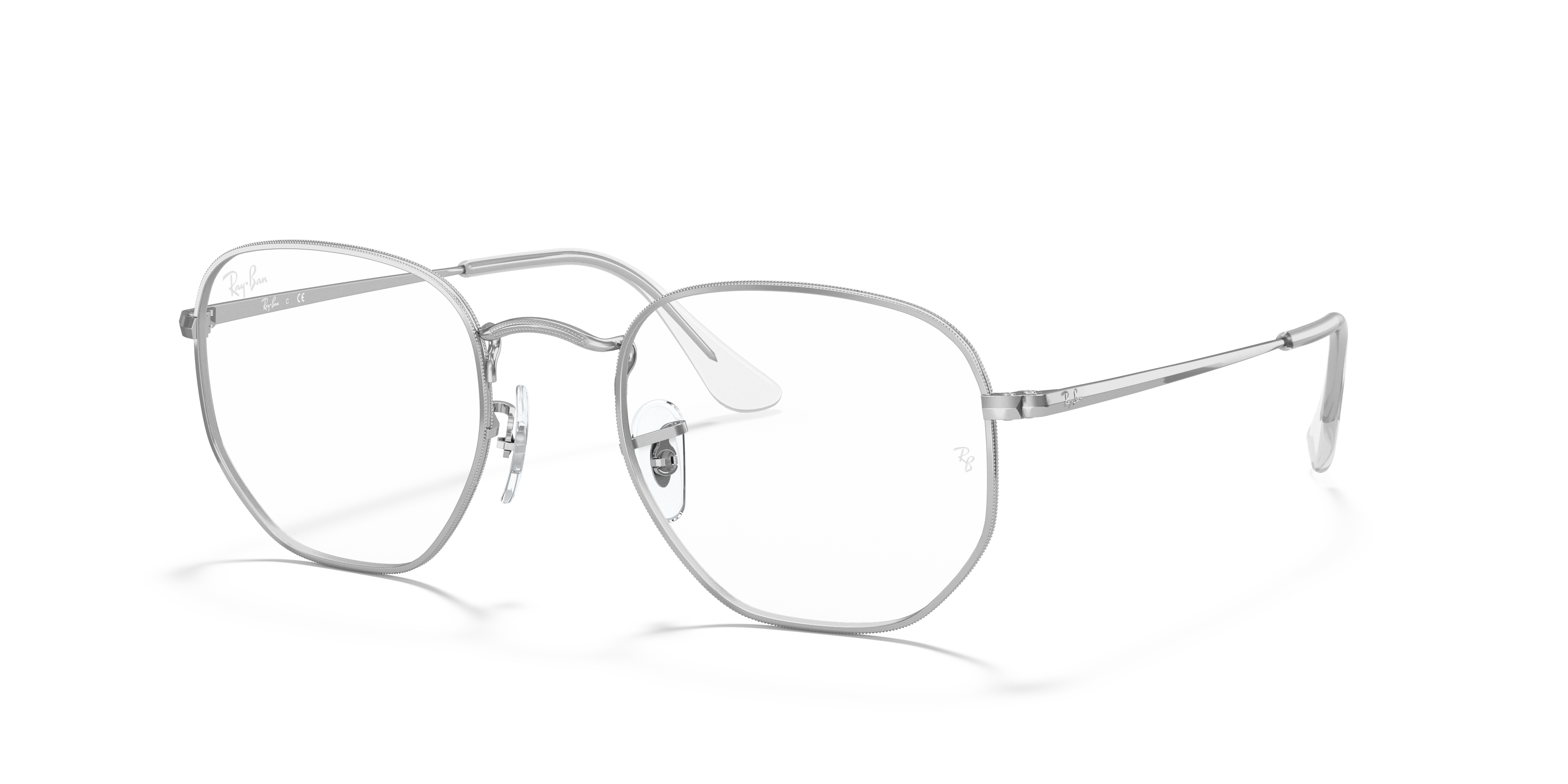 Hexagonal Optics Eyeglasses with Silver Frame | Ray-Ban®