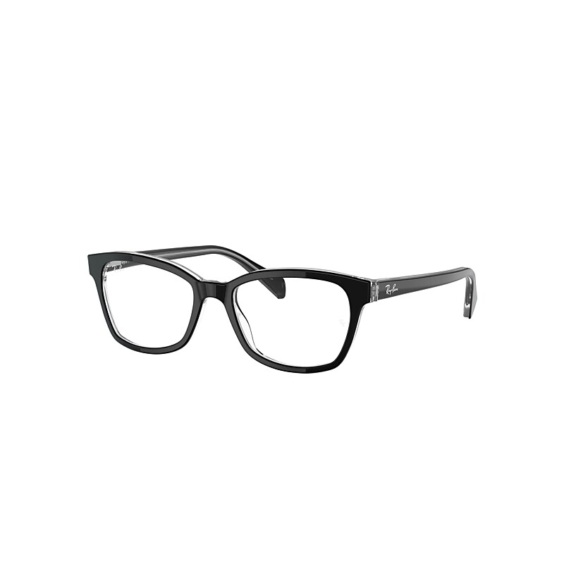 Ray-Ban Rb1591 Optics Kids Eyeglasses Black On Transparent Frame Clear Lenses Polarized 48-16
