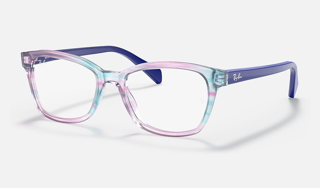 Rb1591 Optics Kids Eyeglasses with Violet Striped Multicolor Frame | Ray-Ban ®