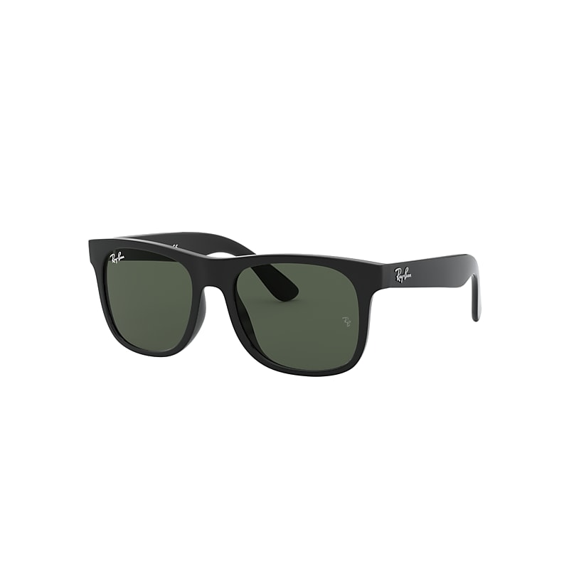 Ray-Ban Justin Kids Sunglasses Black Frame Green Lenses 48-16