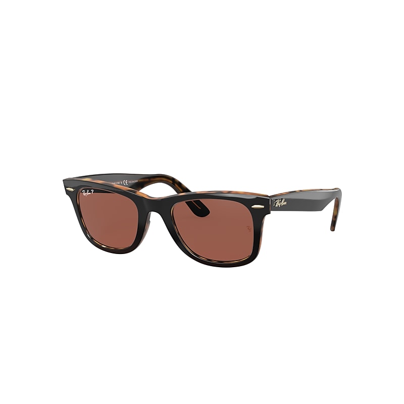 Ray-Ban Original Wayfarer @collection Sunglasses Black Frame Violet Lenses Polarized 50-22 product image