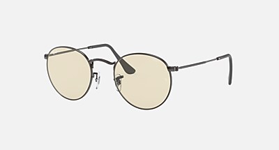 ROUND SOLID EVOLVE Sunglasses in Gunmetal and Yellow/Light Red 