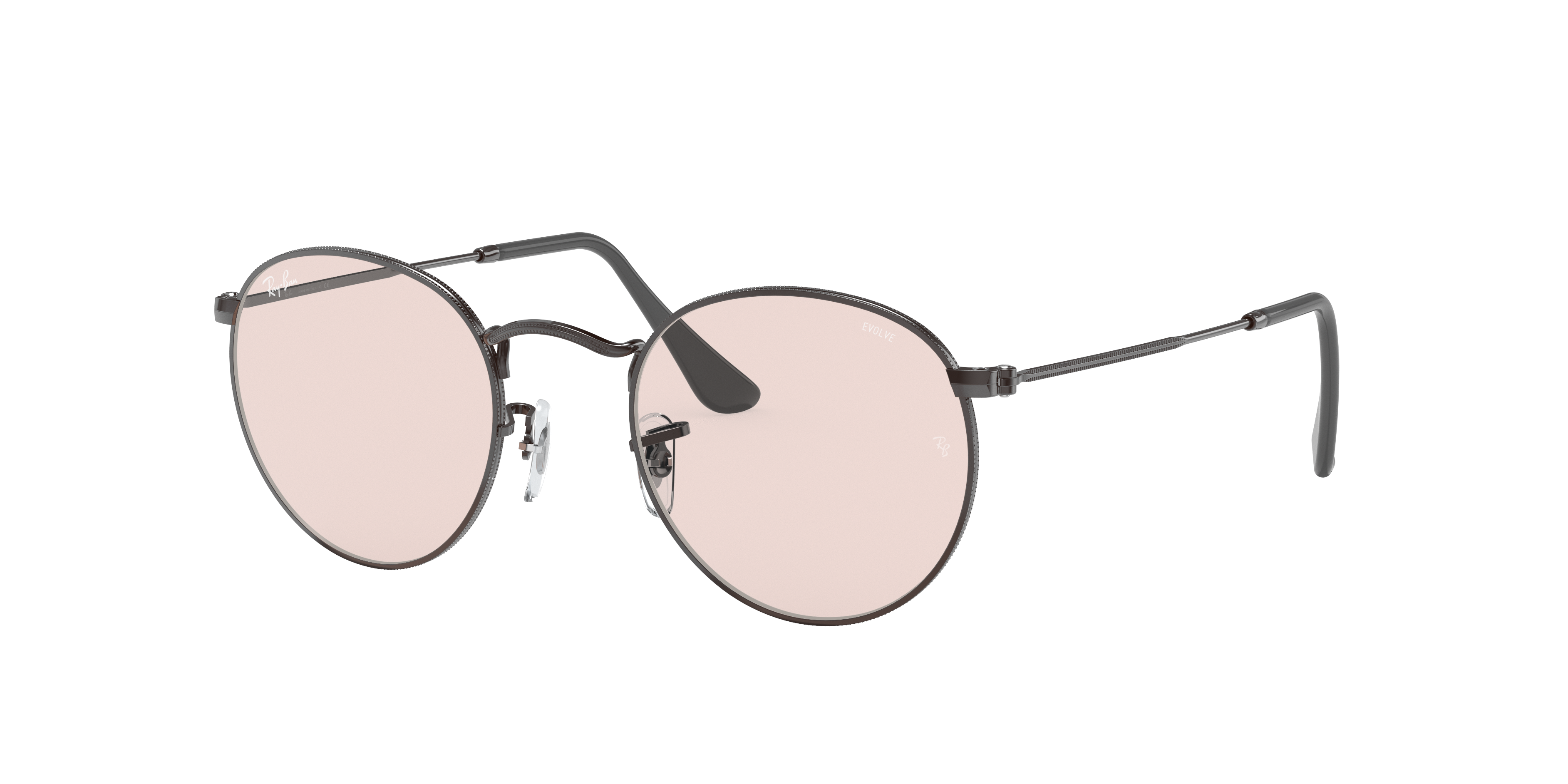 ray ban round gunmetal sunglasses