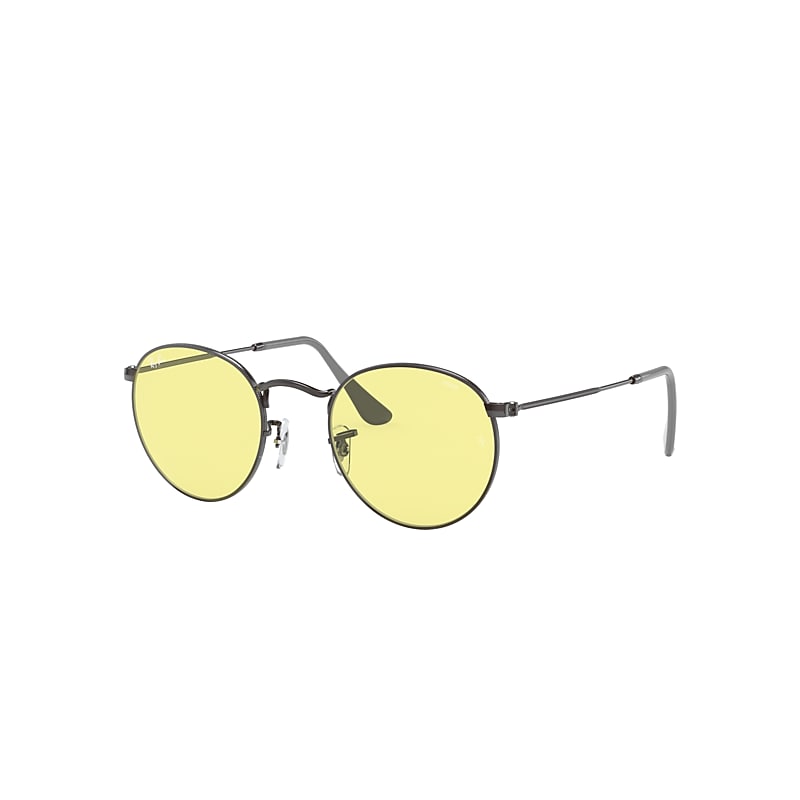Ray-Ban Round Solid Evolve Sunglasses Gunmetal Frame Yellow Lenses 50-21 product image