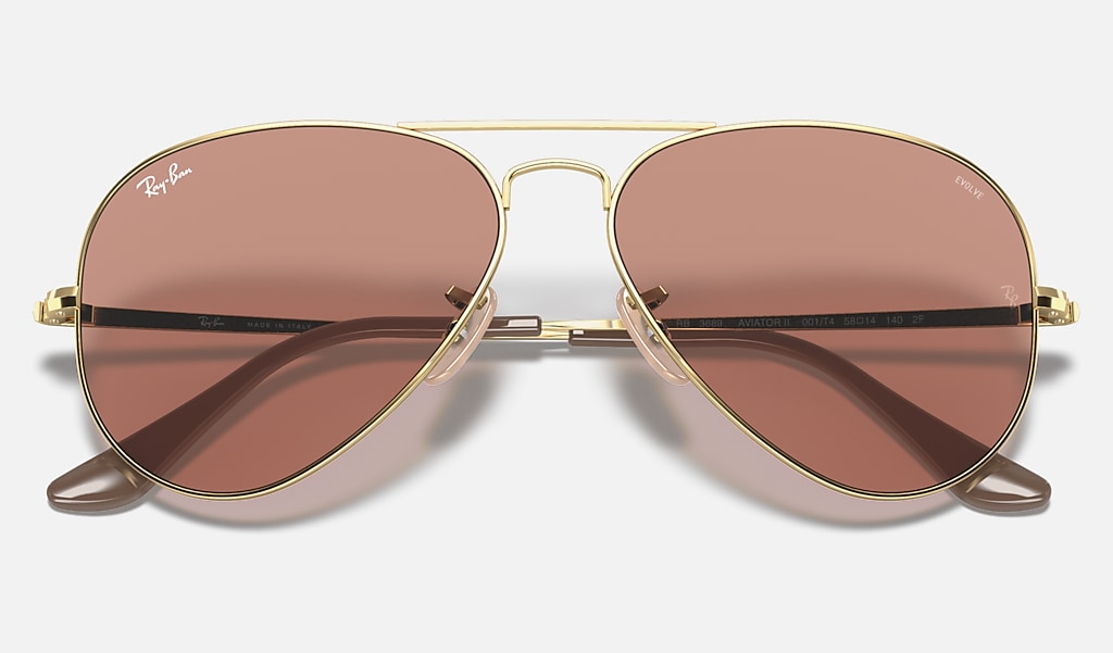 Rb36 Solid Evolve Sunglasses In Gold And Yellow Light Red Ray Ban