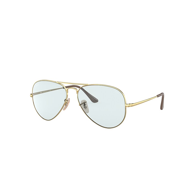 Ray-Ban Rb3689 Solid Evolve Sunglasses Gold Frame Grey Lenses 55-14 product image