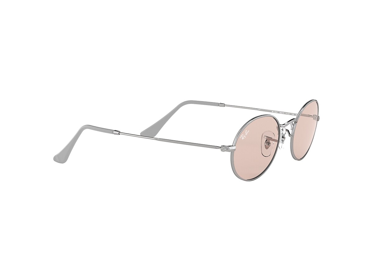 OVAL SOLID EVOLVE Sunglasses in Silver and Pink - RB3547