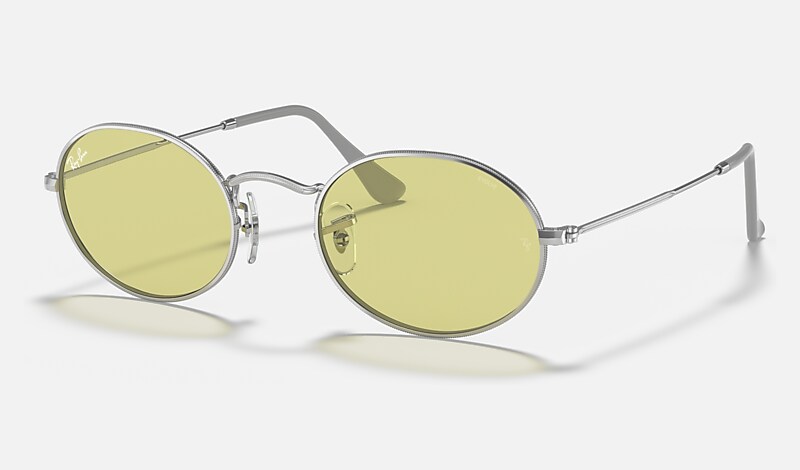 OVAL SOLID EVOLVE Sunglasses in Silver and Yellow/Red Photochromic