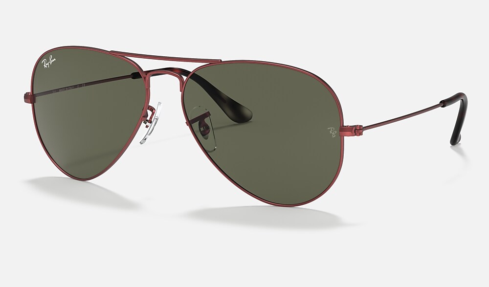 Aviator Classic Sunglasses in Red Metal and Green | Ray-Ban®