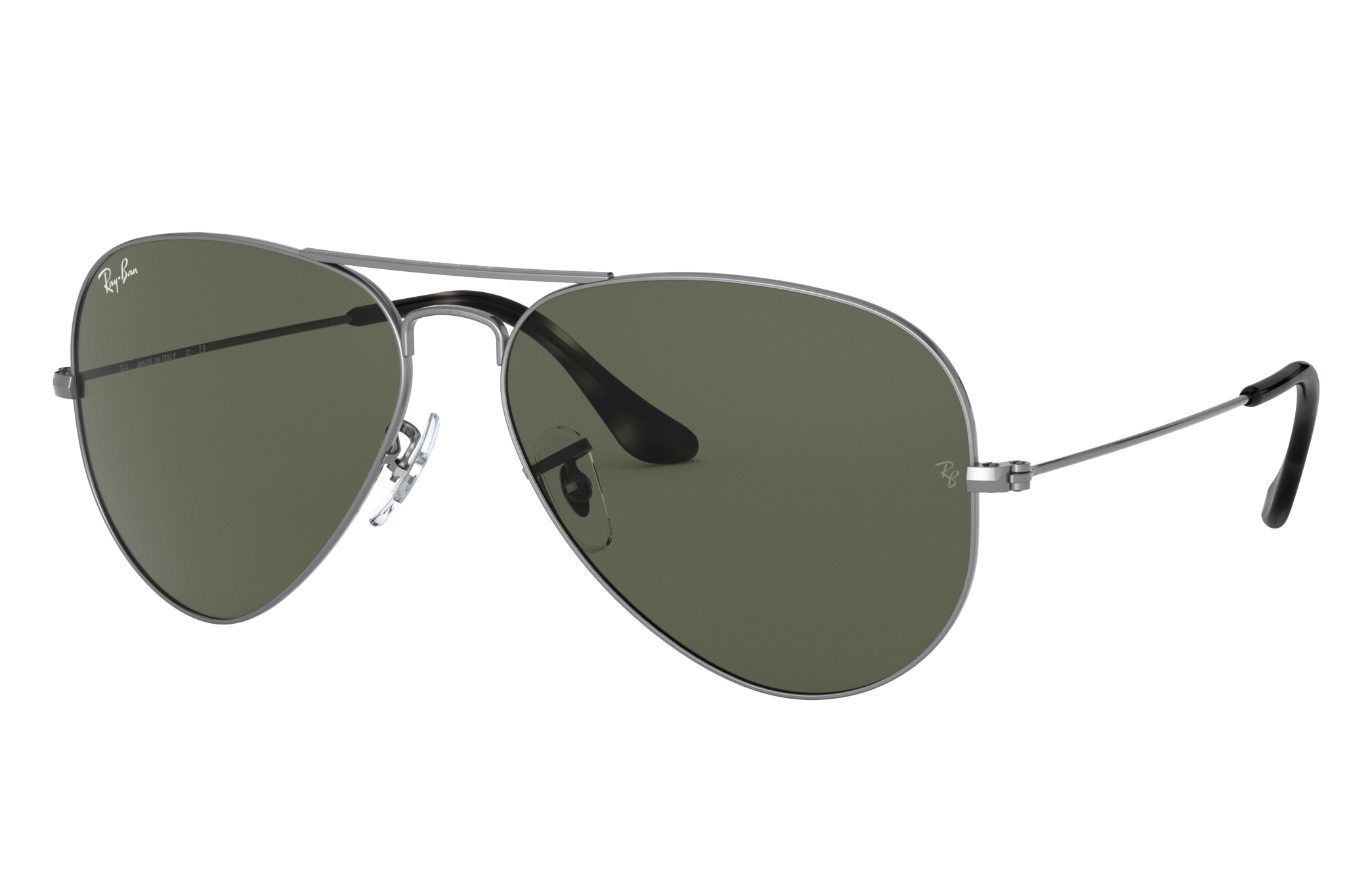 Aviator Classic Occhiali da Sole Metallizzata grigia in Verde | Ray-Ban®