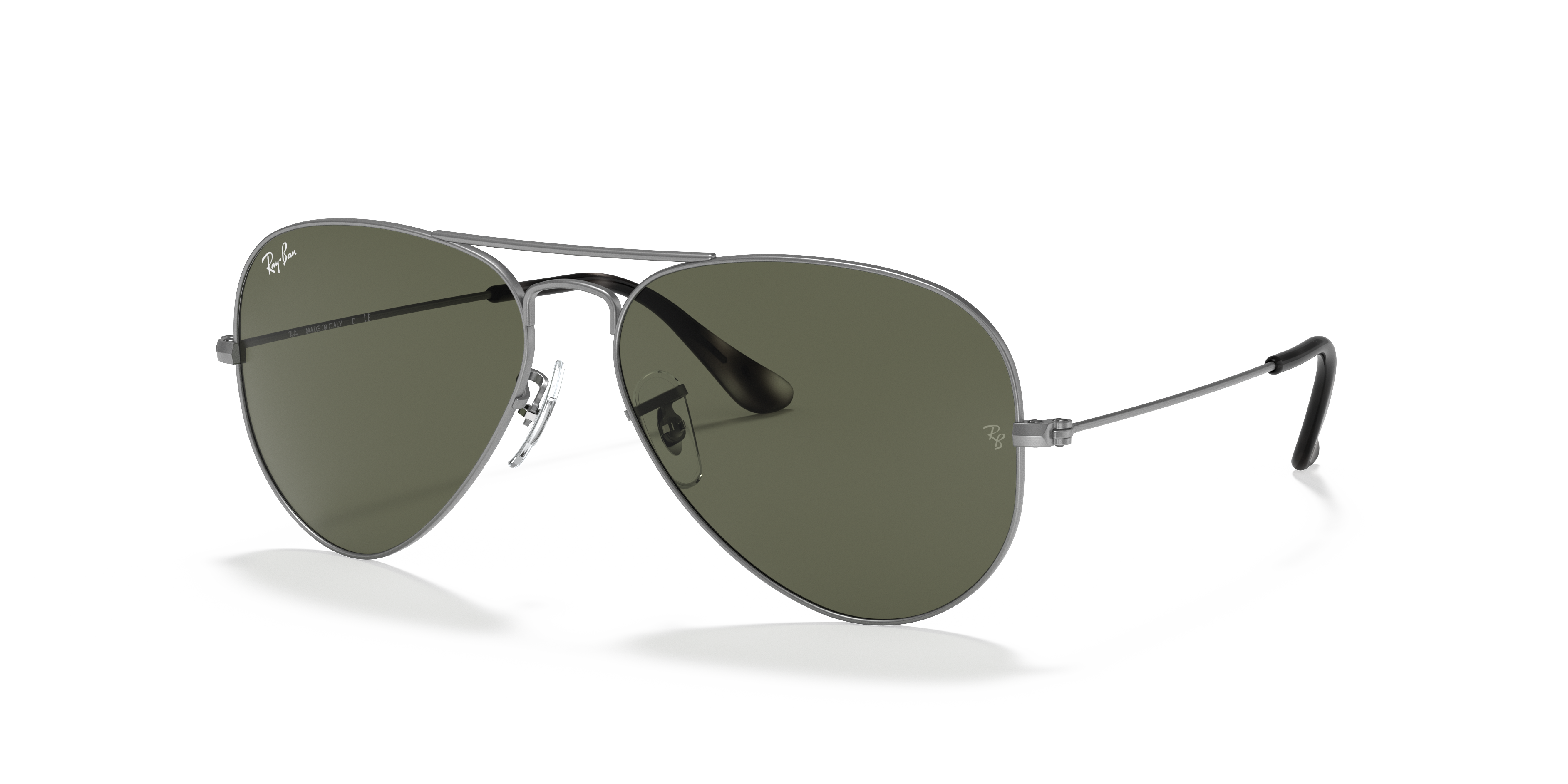 ray ban aviator green glass