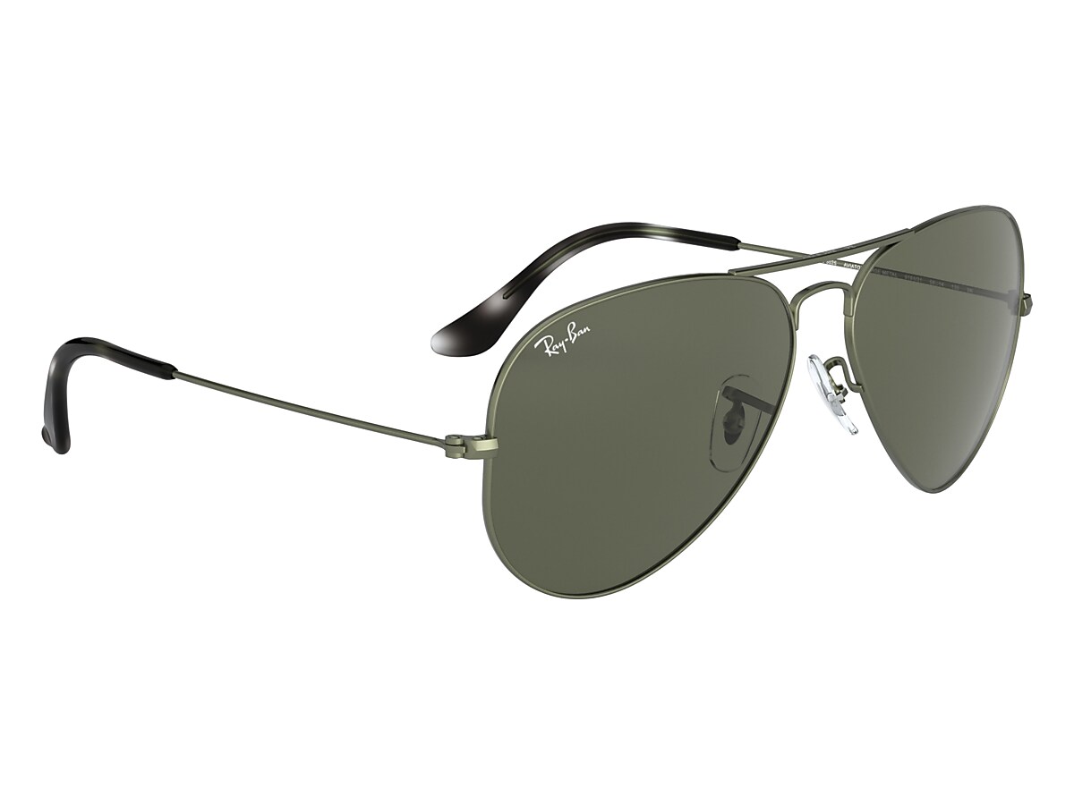 Ray ban aviator green sales glass