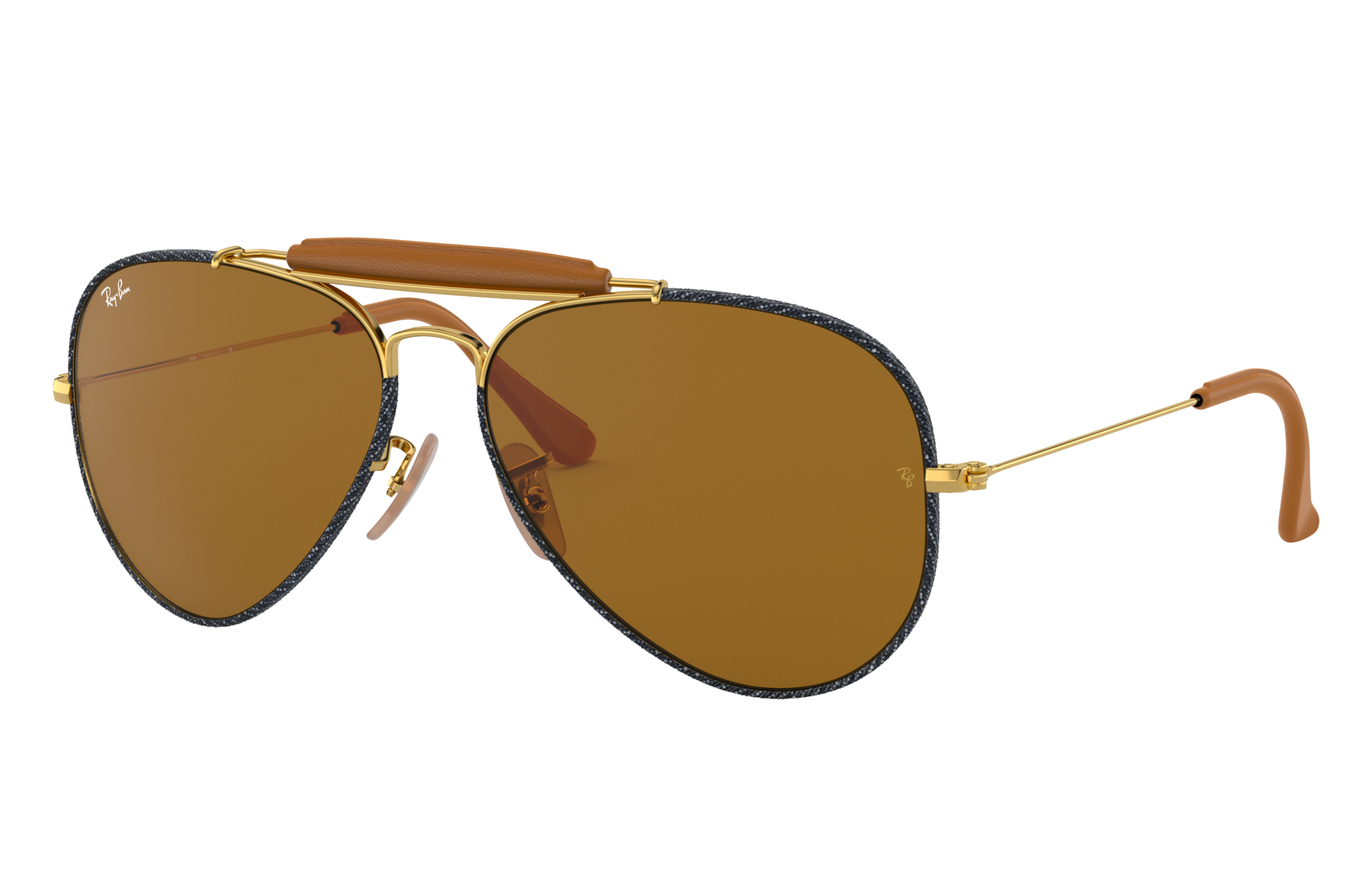 Aviator Craft Sunglasses in Blue Denim and Brown | Ray-Ban®