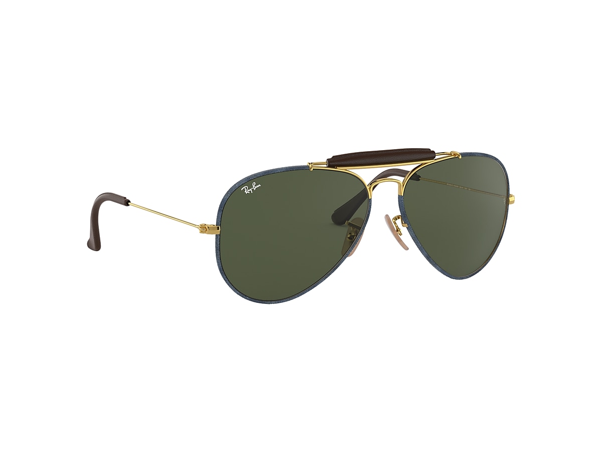 Aviator Craft Sunglasses in Blue Denim and Green | Ray-Ban®