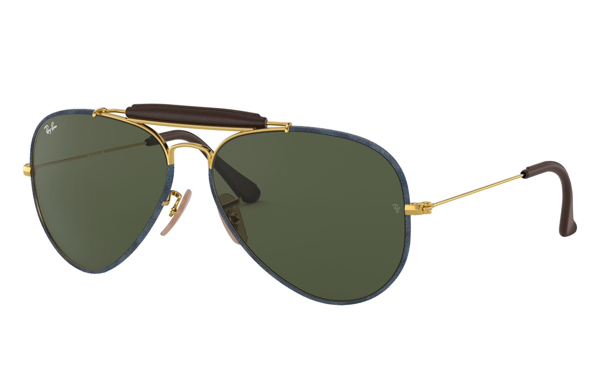 Aviator Craft Sunglasses in Blue Denim and Green | Ray-Ban®