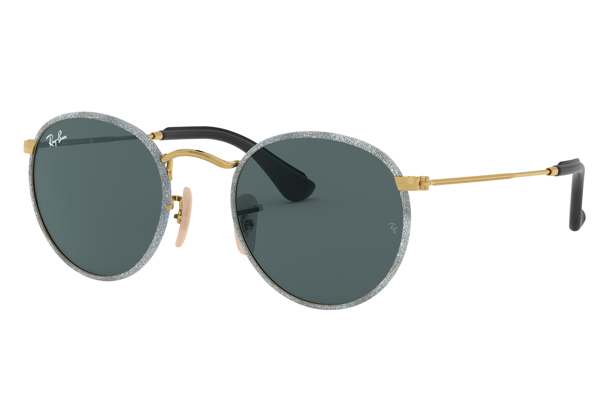 ray ban round blue lens
