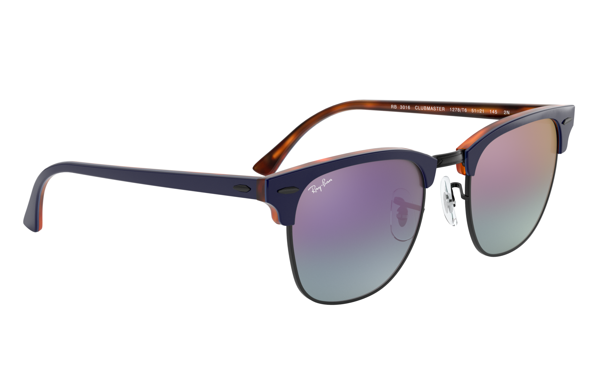 ray ban clubmaster blue gradient pink polarized