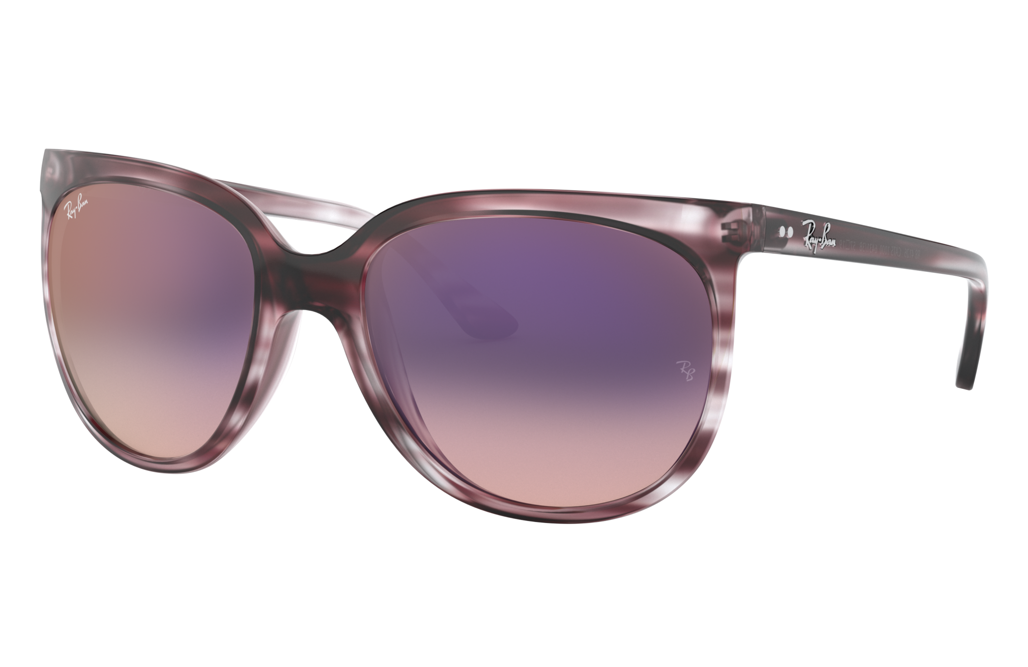RayBan Cats 1000 RB4126 Striped Grey Gradient Brown Nylon Pink