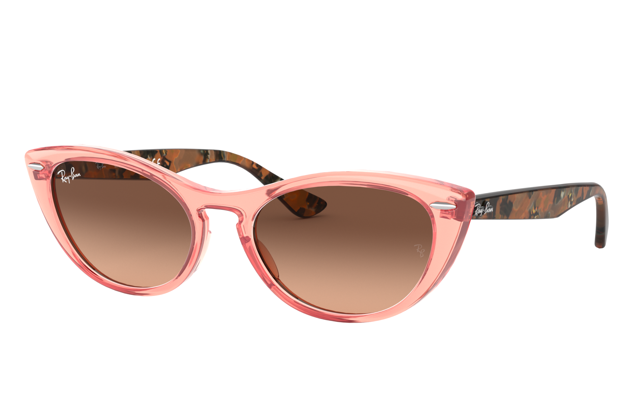 Nina Sunglasses in Transparent Pink and Pink/Brown | Ray-Ban®