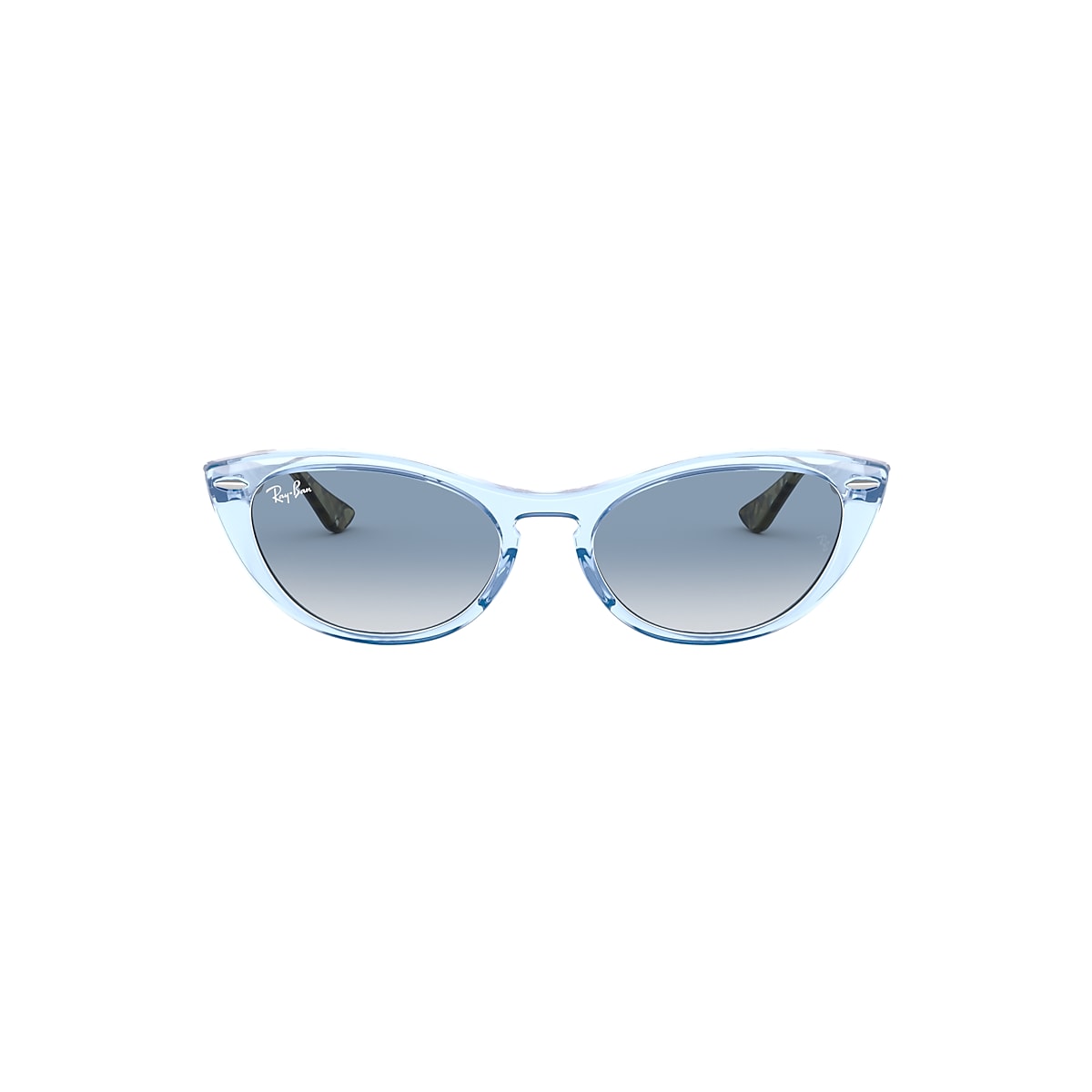 Nina Sunglasses in Transparent Blue and Light Blue | Ray-Ban®