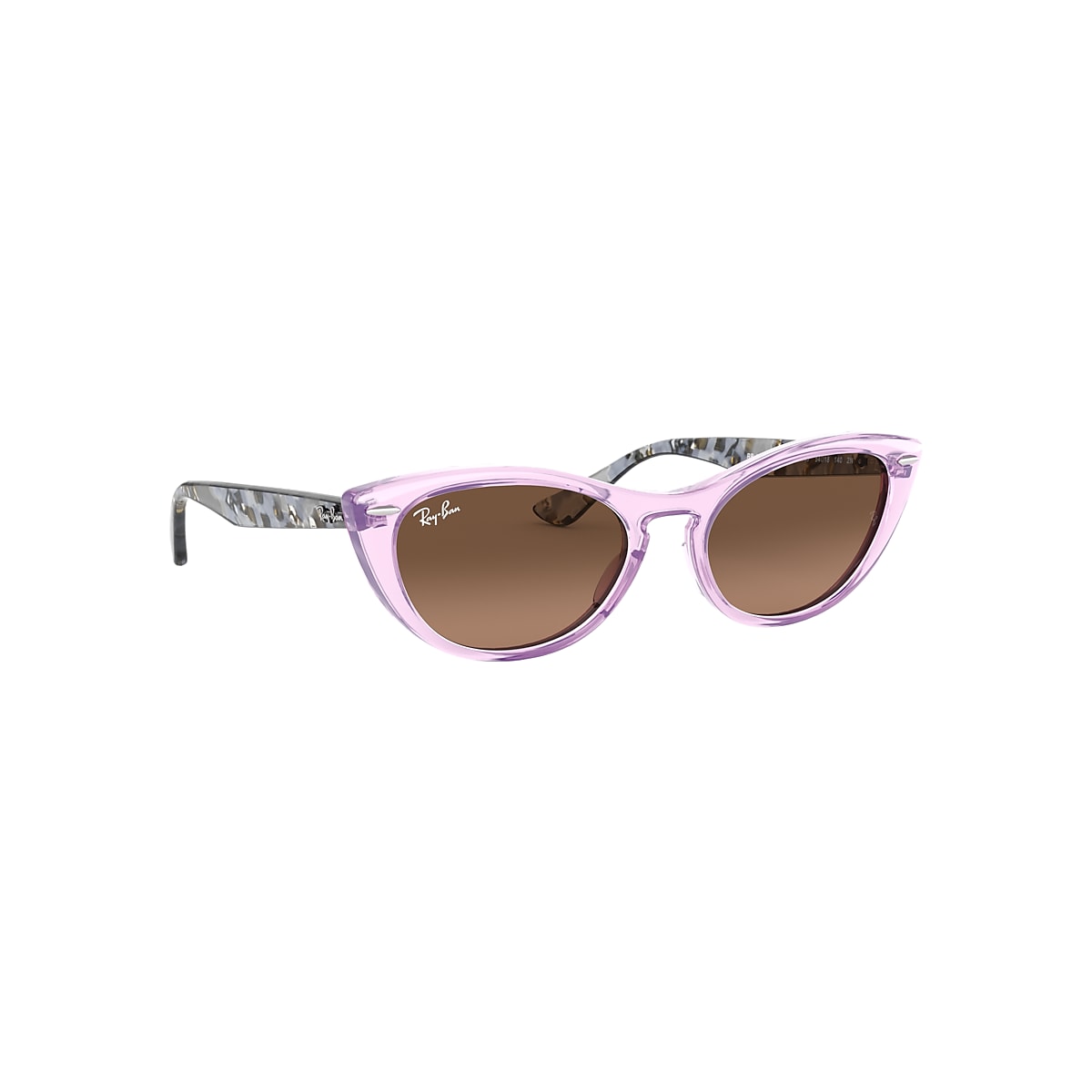 Nina Sunglasses in Transparent Violet and Brown | Ray-Ban®