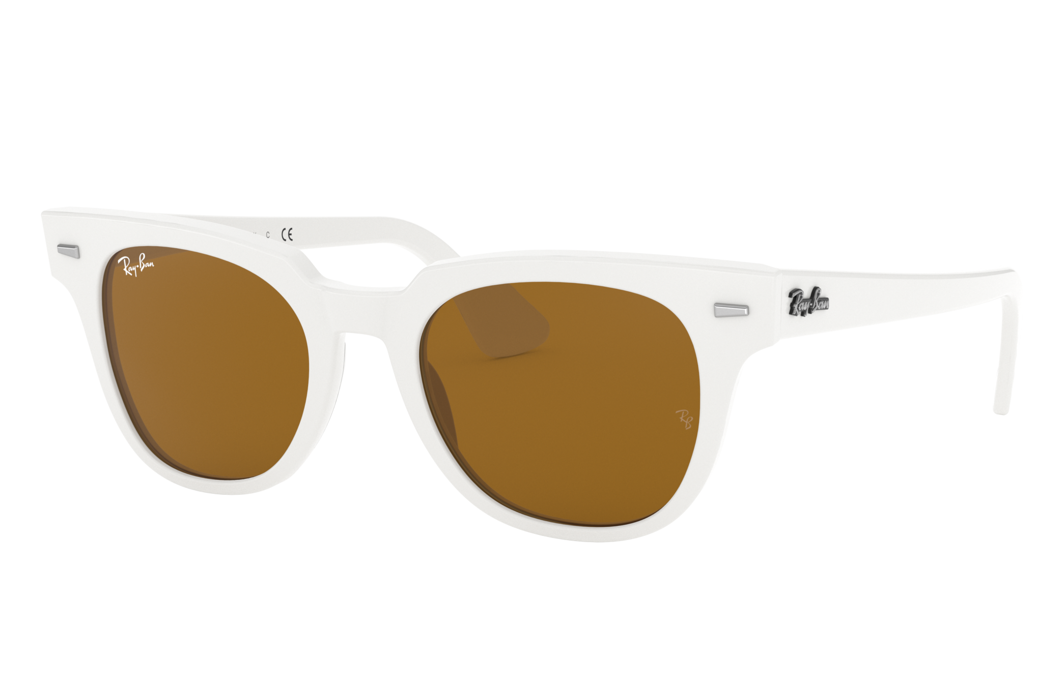 experimenteel peper mooi Meteor Classic Sunglasses in White and Brown | Ray-Ban®