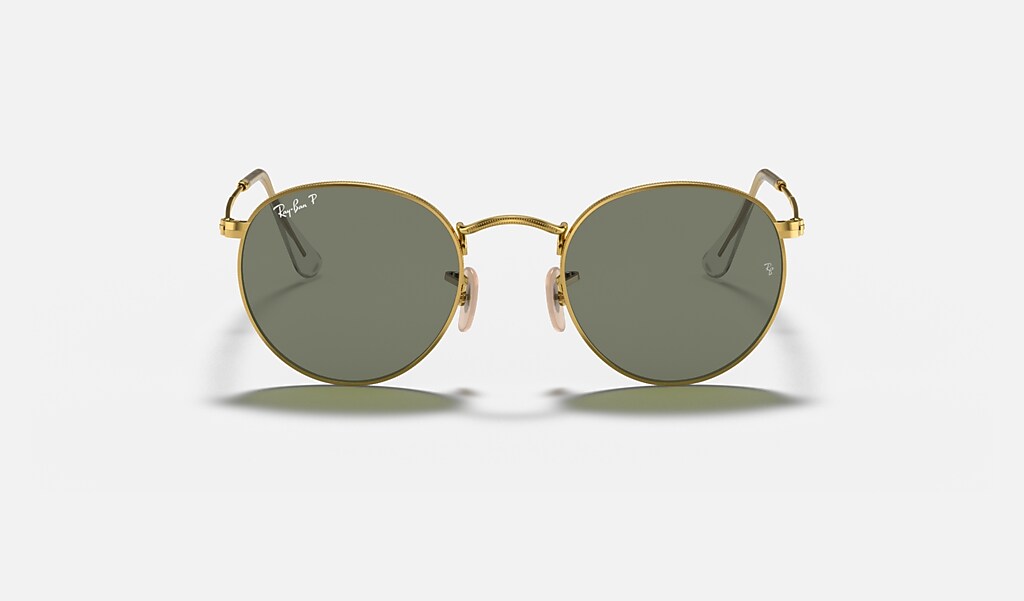 Round Metal Sunglasses in Gold and Green | Ray-Ban®