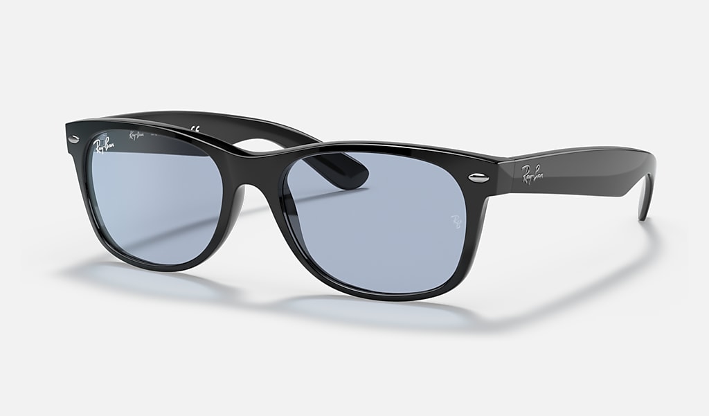 New Wayfarer Washed Lenses Sunglasses in Black and Blue/Grey | Ray-Ban®