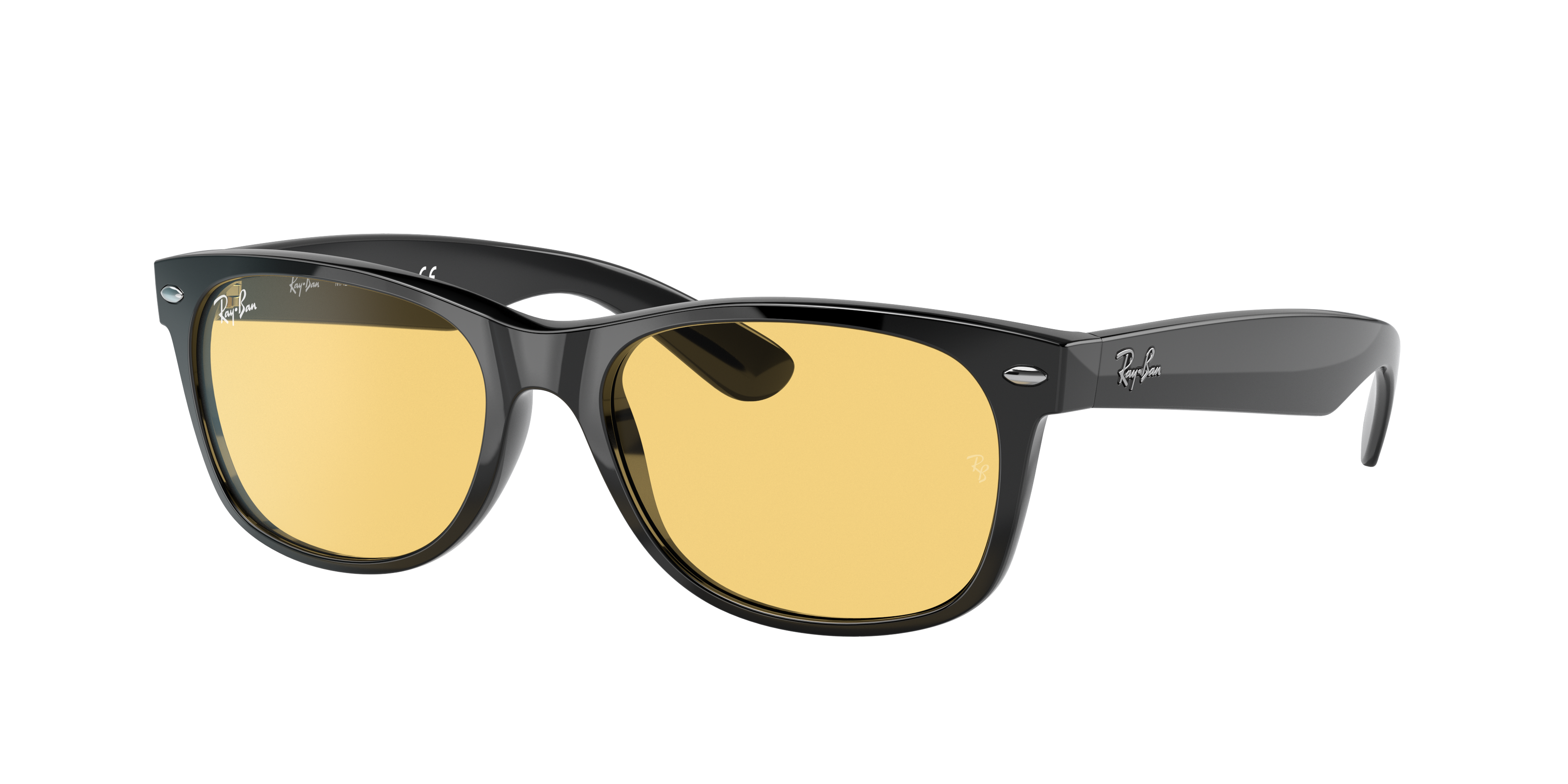 yellow and black ray bans