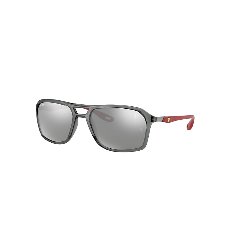 Ray-Ban Rb4329m Scuderia Ferrari Collection Sunglasses Red Frame Silver Lenses 57-19