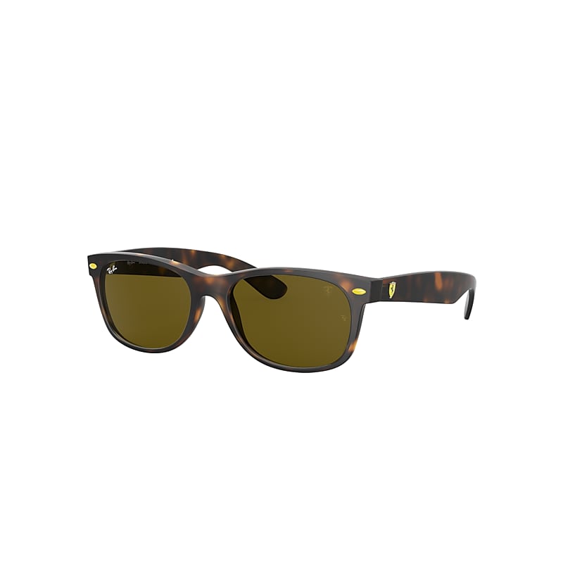 Ray-Ban Rb2132m Scuderia Ferrari Collection Sunglasses Tortoise Frame Brown Lenses 55-18