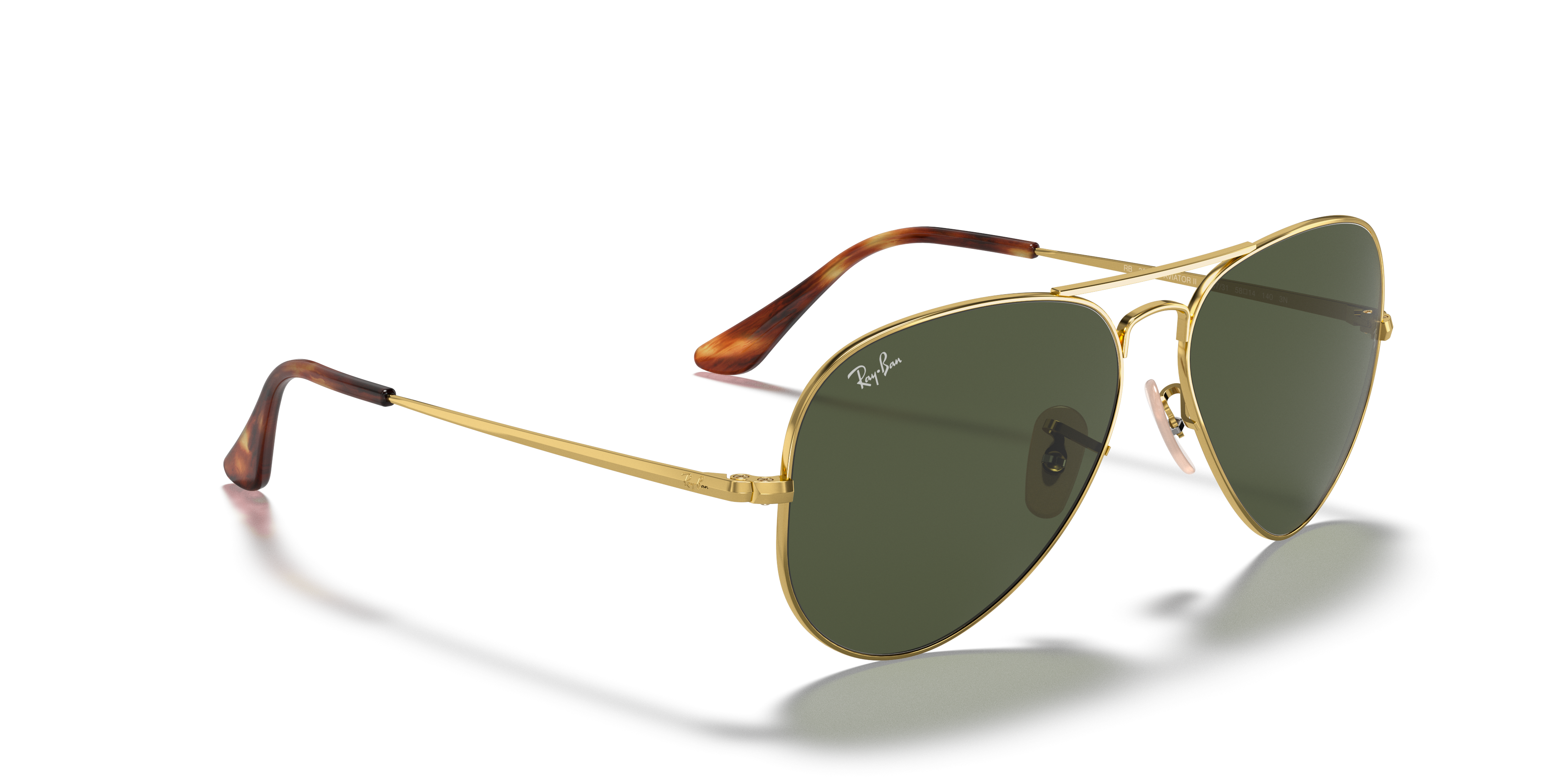Aviator Metal Ii Sunglasses in Gold and Green | Ray-Ban®