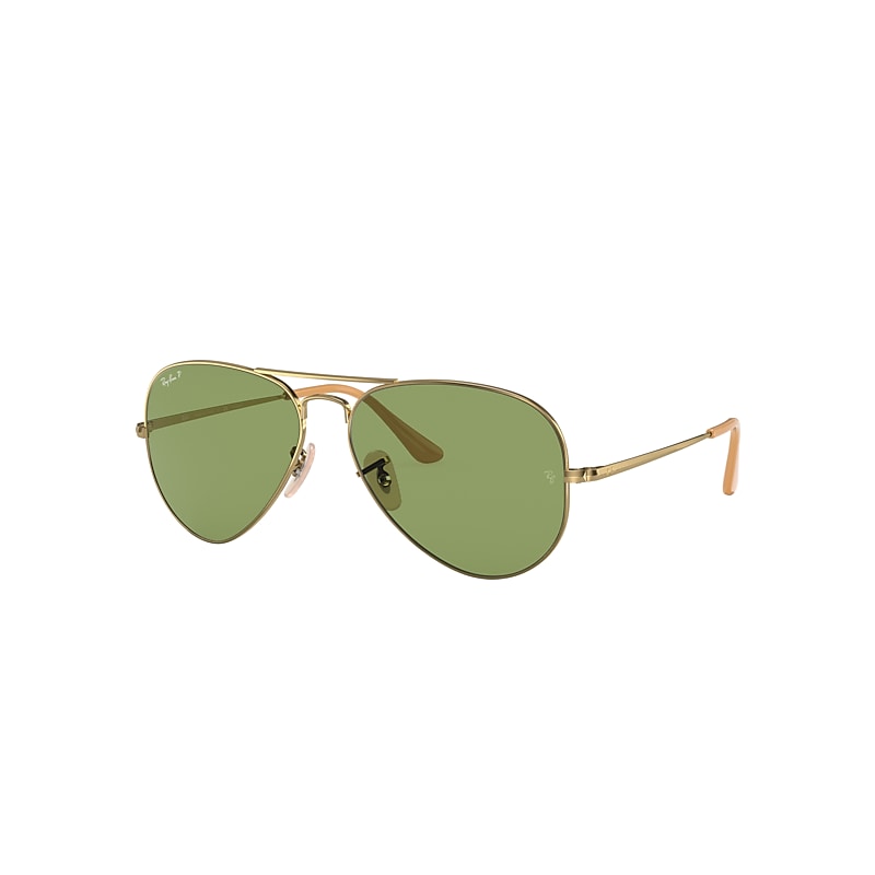 Ray-Ban Aviator Metal II Sunglasses Gold Frame Green Lenses Polarized 62-14 product image