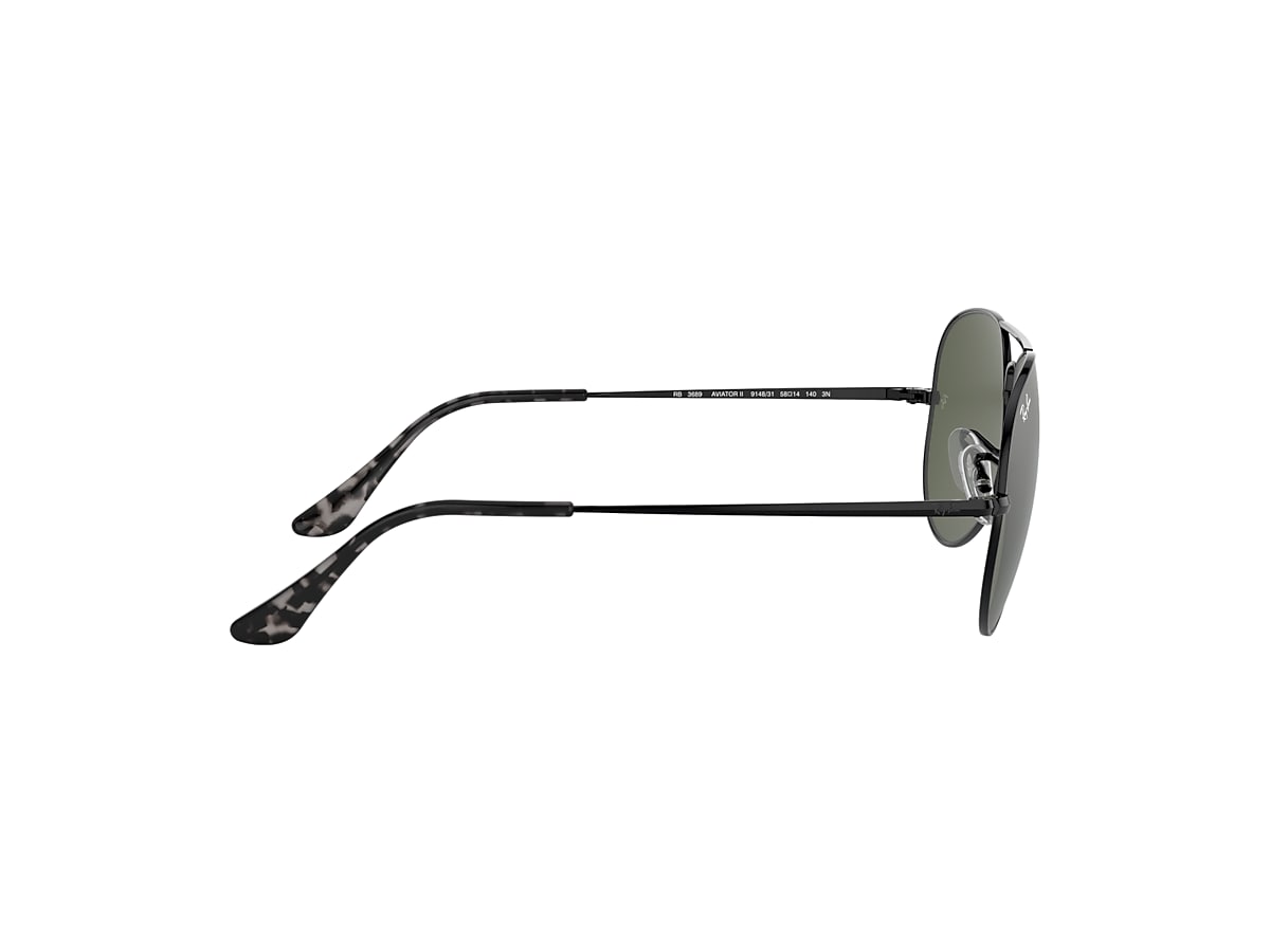 AVIATOR METAL II Sunglasses in Black and G-15 Green - RB3689