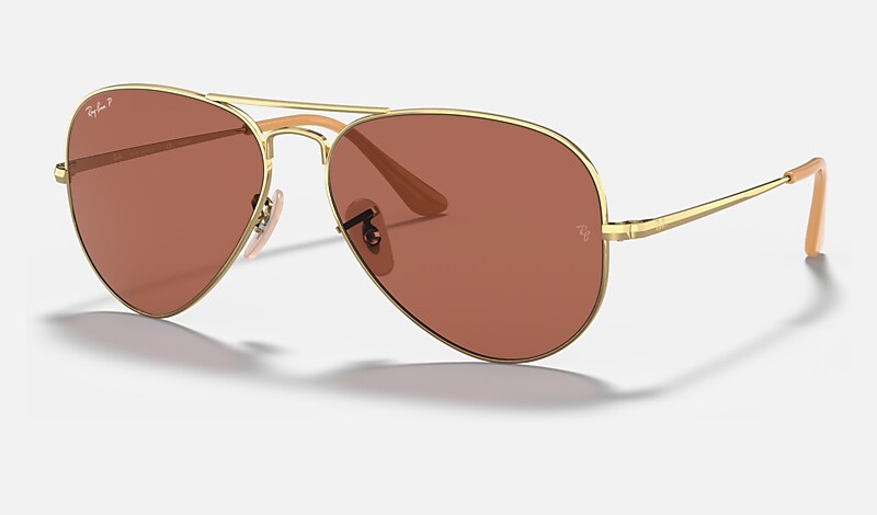 AVIATOR METAL II Sunglasses in Gold and Violet - RB3689 | Ray-Ban® US