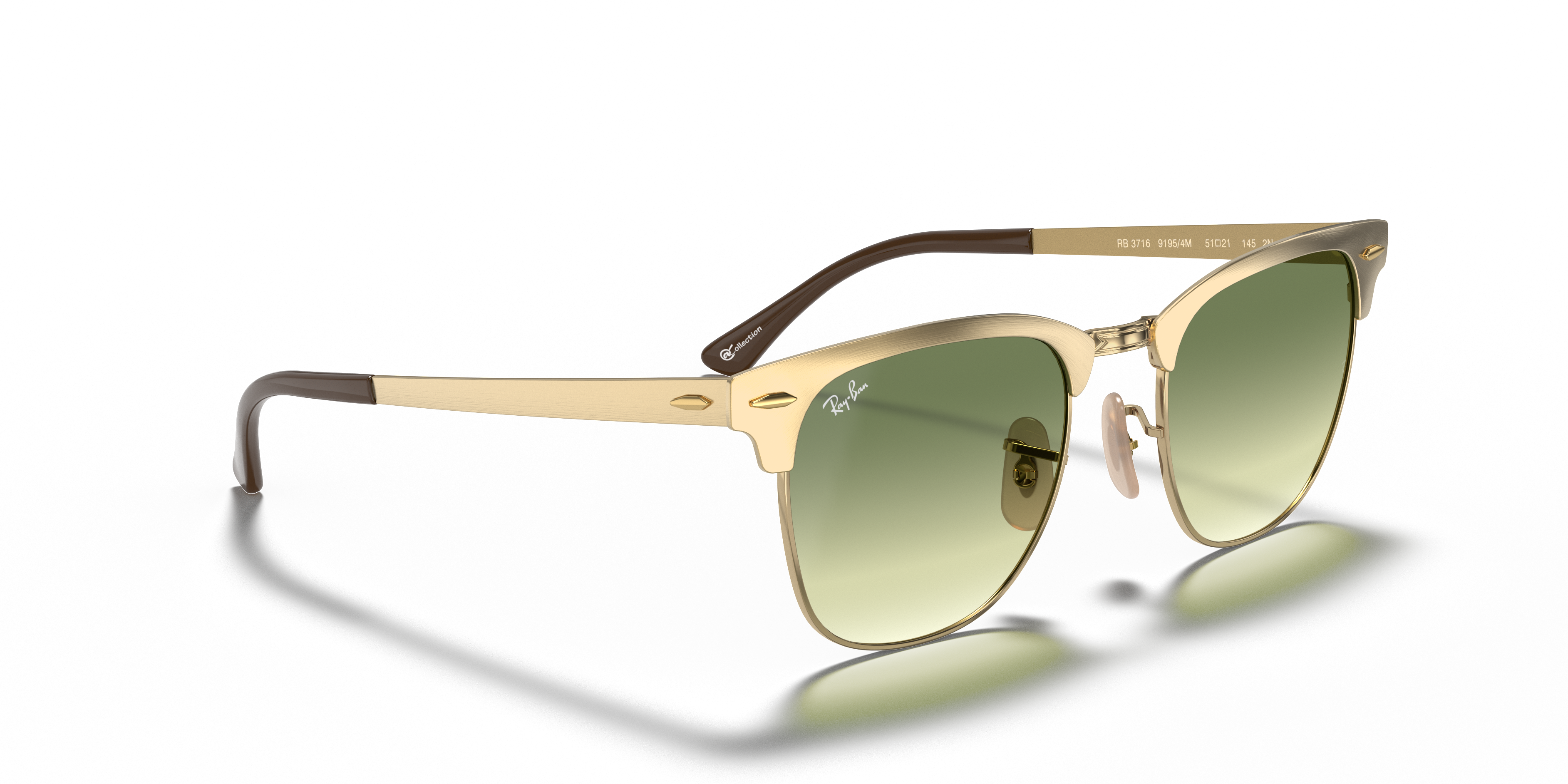 Clubmaster Metal @collection Sunglasses in Gold and Green | Ray-Ban®