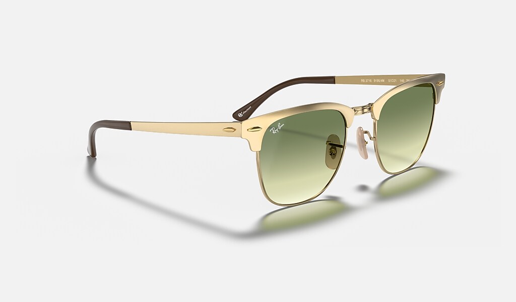 Clubmaster Metal @collection Sunglasses Gold and Green | Ray-Ban®