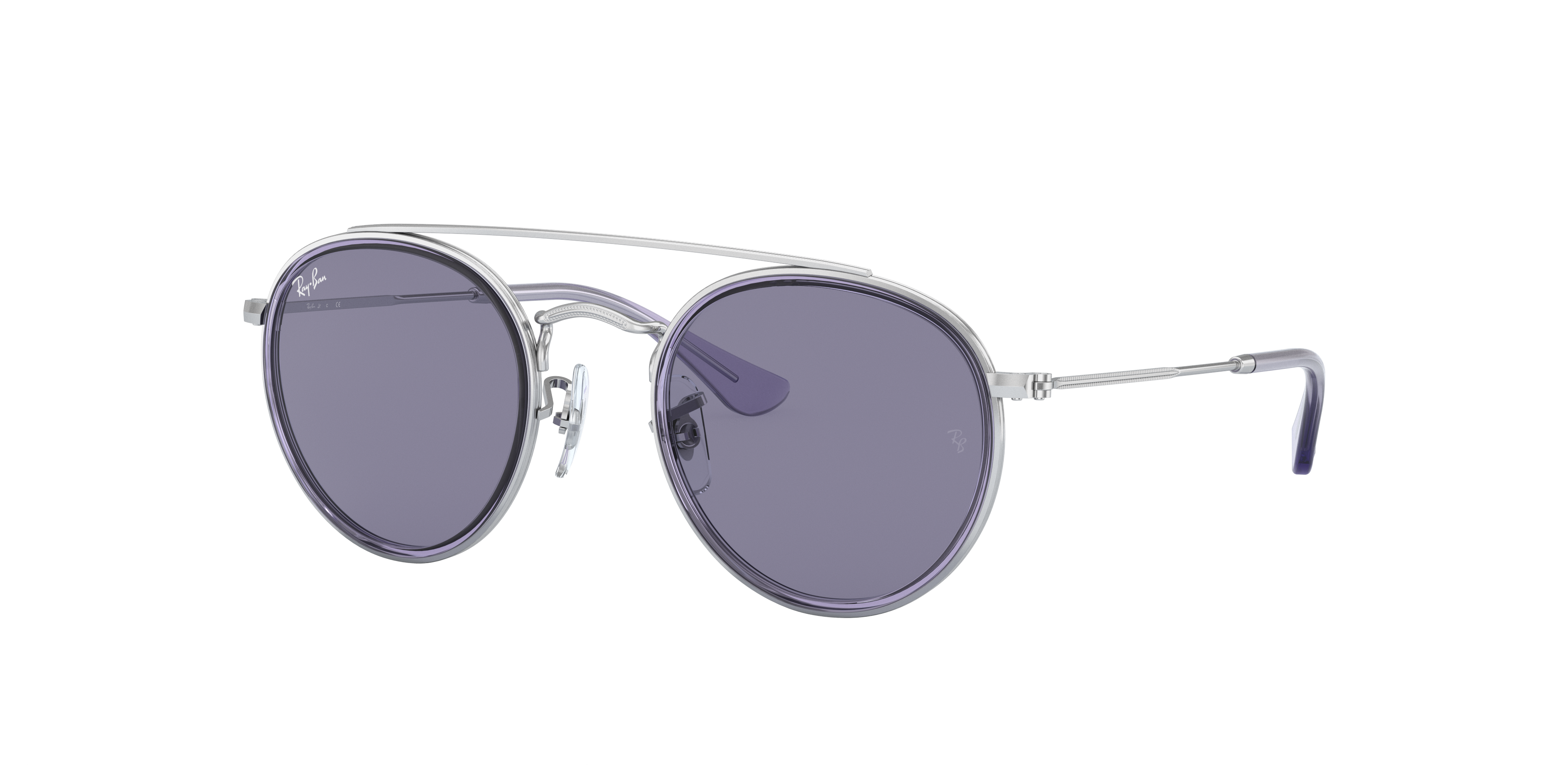 ray ban round silver