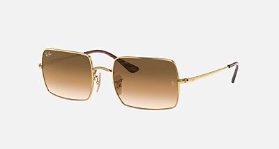 RECTANGLE 1969 Sunglasses in Arista Gold and Light Brown