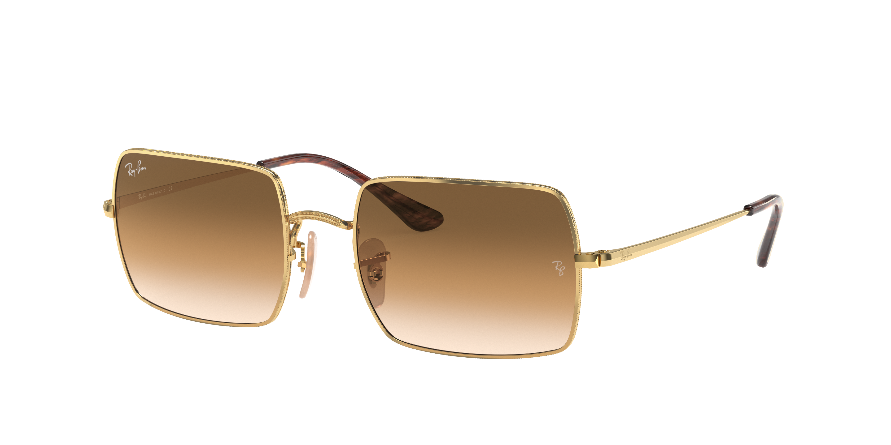 Rectangle 1969 Sunglasses in Gold and Light Brown | Ray-Ban®